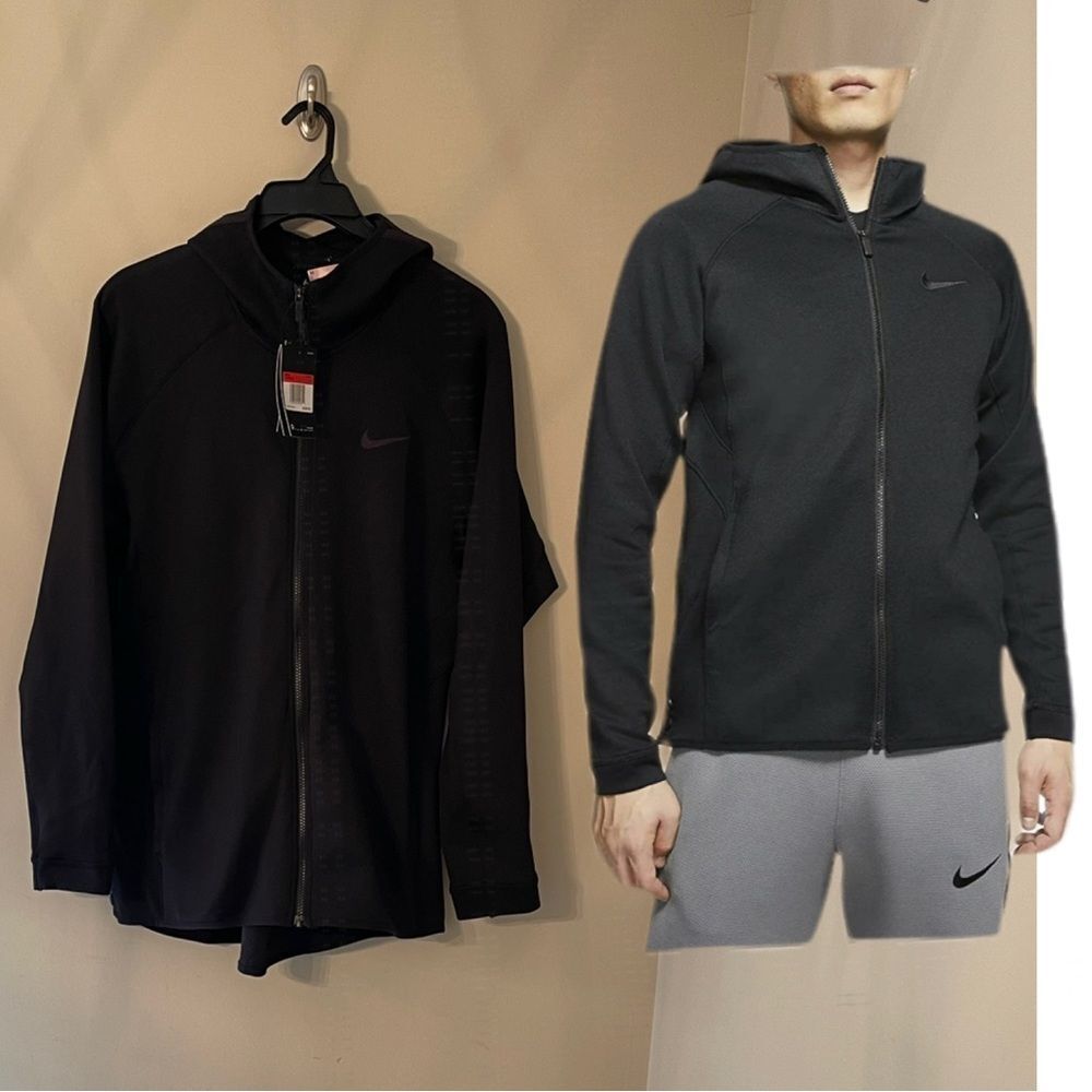 Nike Therma Flex Showtime Mens Basketball Hoodie Black Size L AT3263-010 NEW